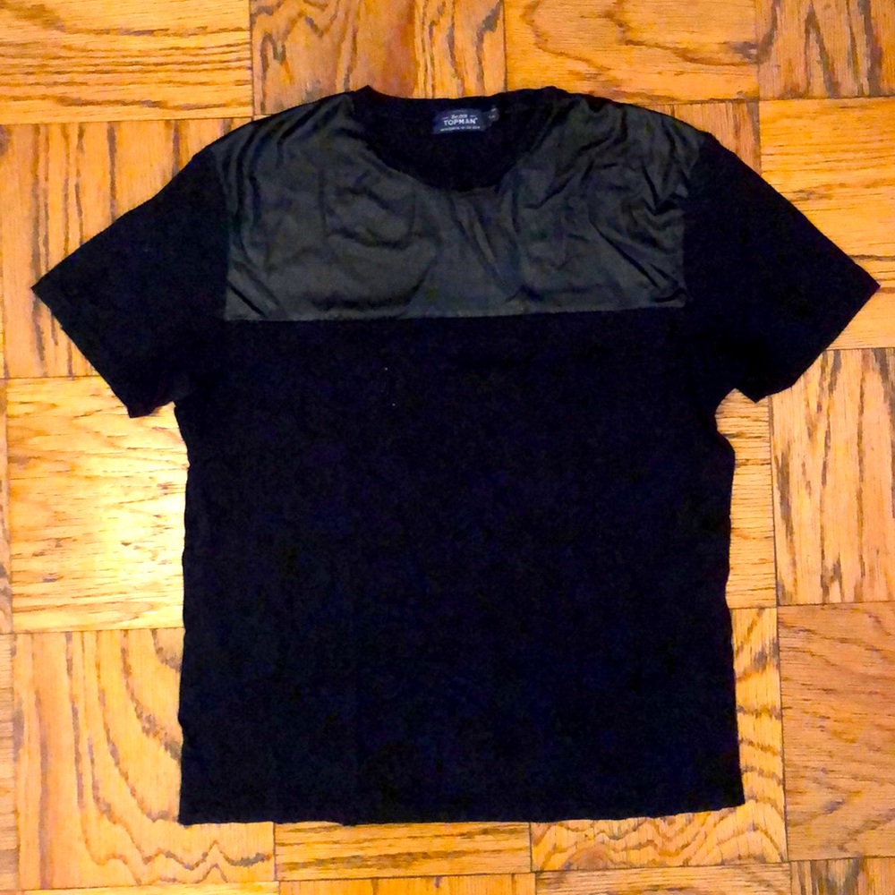 Black leather t shirt